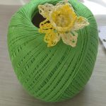 Jonquille au crochet avec du coton fin mercerisé
