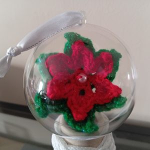 Petite boule Fleur de Noël personnalisée